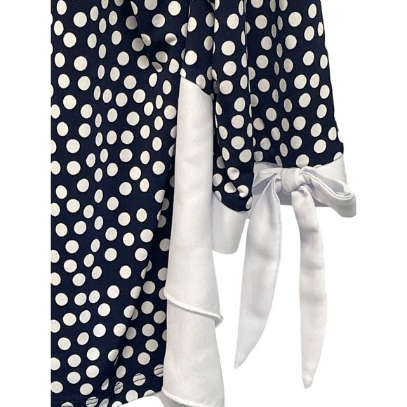 Bali Corp. Womens‎ Polka Dot Top With Bow Detail & Ruffled Hem Size XXL - Picture 2 of 6